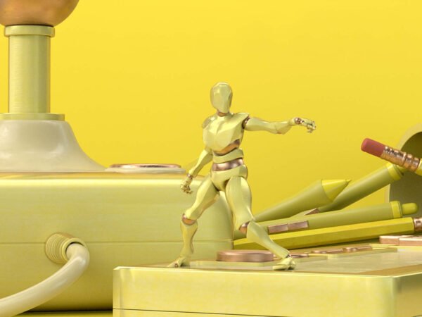 gul figur på gulbakgrund